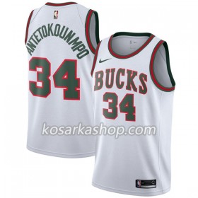 Dres Milwaukee Bucks Giannis Antetokounm 34 Nike 2017-18 Hardwood Classics Bijela Swingman